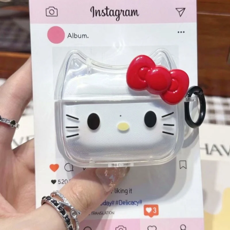 New Hot Hello Kitty Cover For 1 2 3 4 Earphone Coque Transparent Headset Case For Airpod Pro Fundas Wireless Headphone Box Gifts