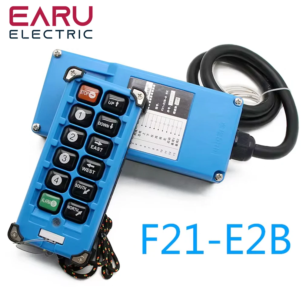 F21-E2B-8 Industrial Remote Controller Switches 6 Channels Keys Direction Button Hoist Crane Truck Radio Remote Control System