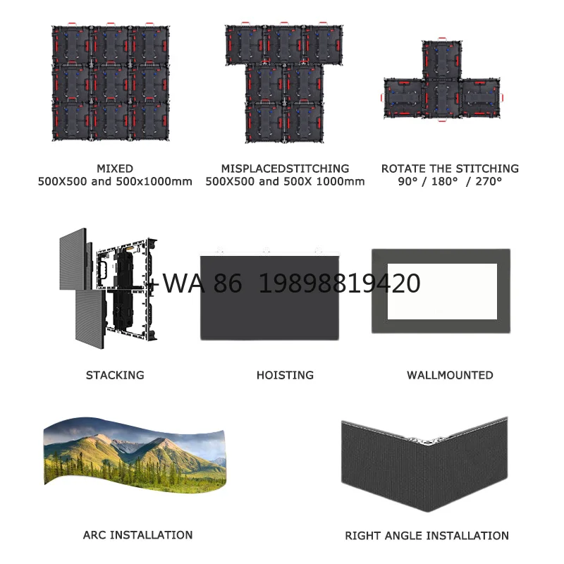 

P2.6 Digital Wall Complete System Dj Booth Rental LED Screen Outdoor Big Splicing P3.91 Waterproof Display