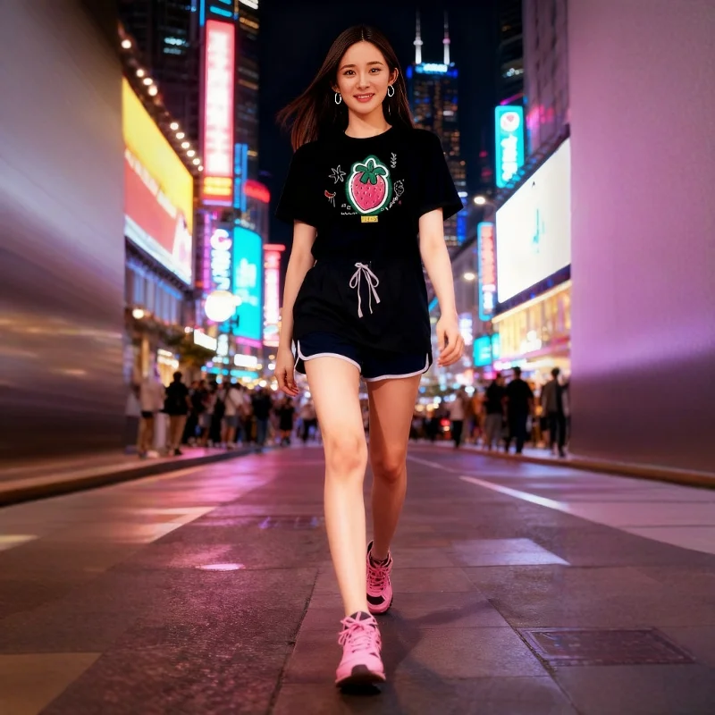 

Оригинальная модная женская футболка с коротким рукавом и принтом клубники, длинный бархатный хлопок, модный брендовый женский топ в европейском стиле