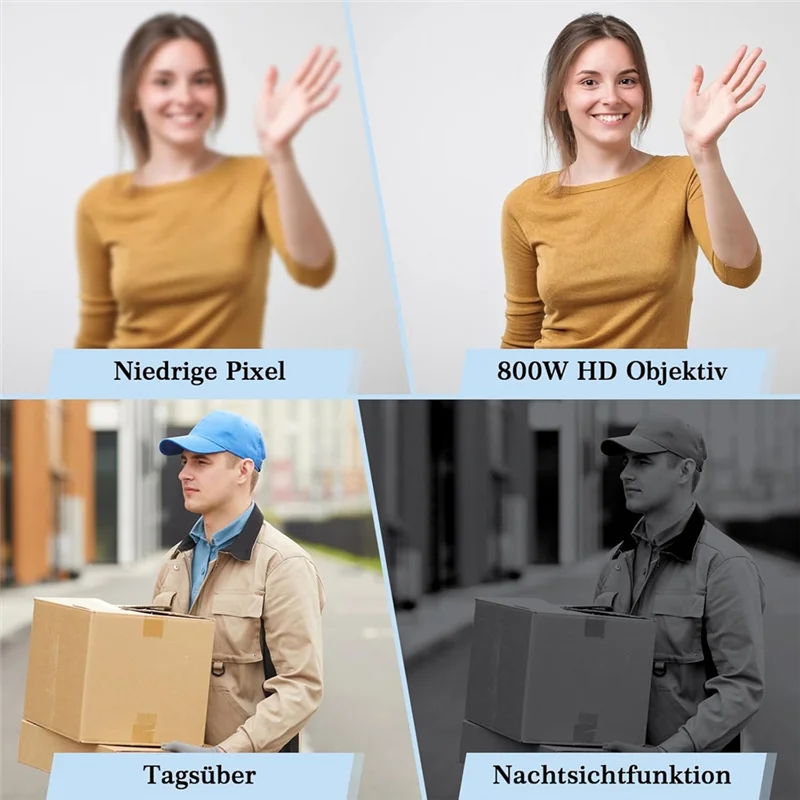 Campainha sem fio APPLIA com câmera de intercomunicação, campainha de vídeo com tela de 4,3 polegadas, lente grande angular, funcionalidade de visão noturna