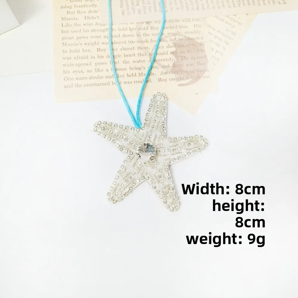 New DIY Patch Handmade Coconut Tree Keychain Crystal Starfish Sequin Sewing Bag Pendant Gift
