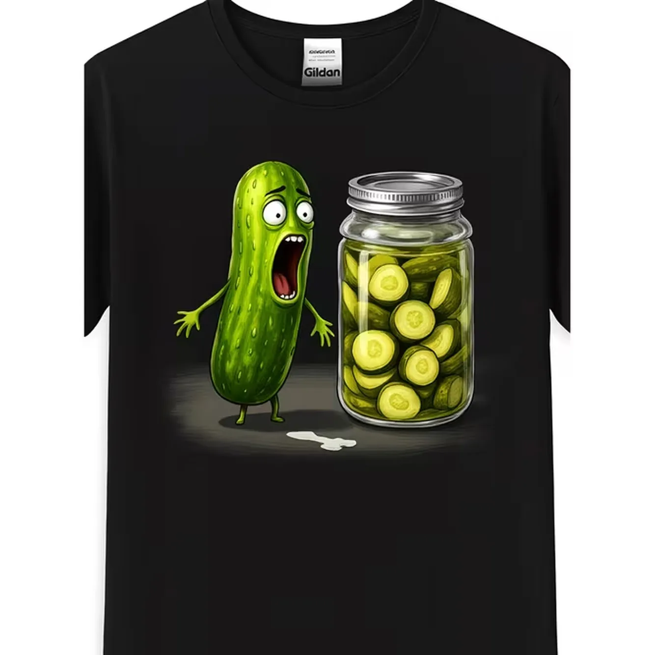 Designed For Teenagers Pickle Surprise A Cucumber And A Jar Of Sliced Pickles T Shirt Casual Attire For Casual Attire Everyday Sportswear 1 For Teenager
