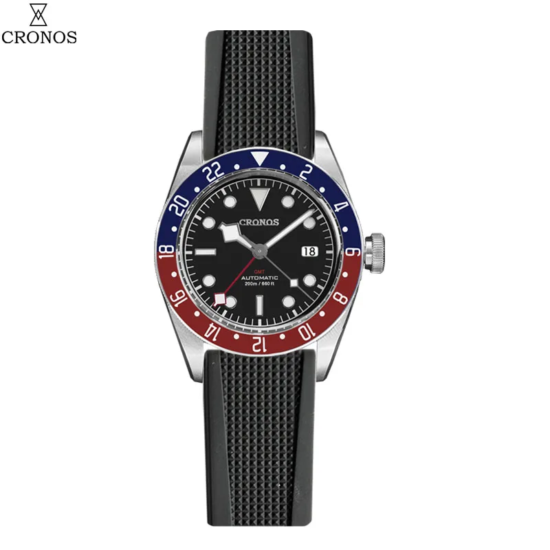 Cronos BB GMT Men Watch Automatic NH34 Coke Ceramic Bezel Bi