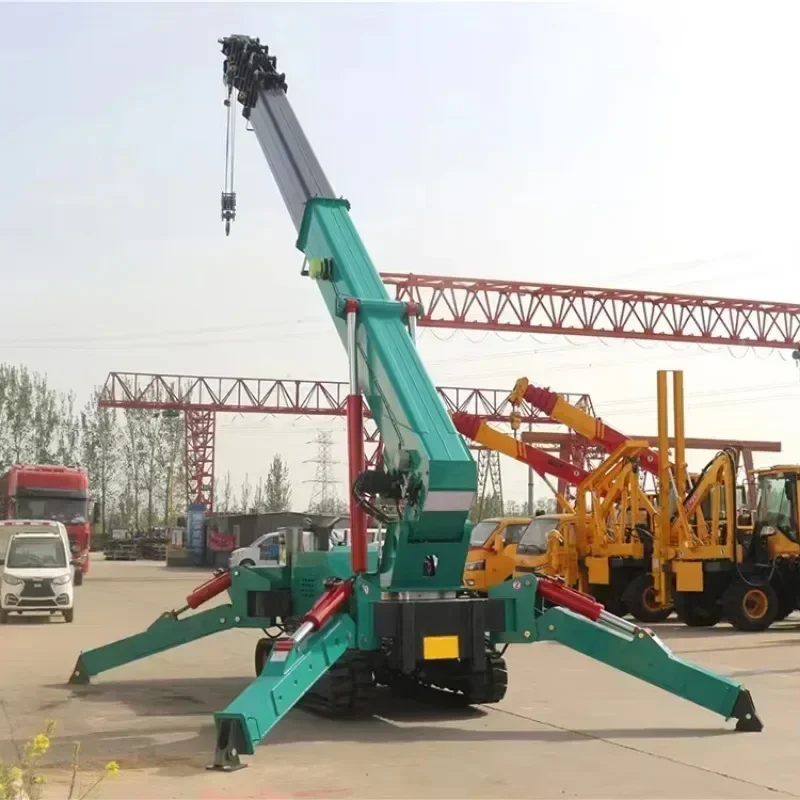 ขายส่งราคาแบบพกพา 1ton HW-100 Mini Crawler เครนไฮดรอลิก Telescopic Boom Spider Crane สําหรับขายเม็กซิโกชิลีบราซิล