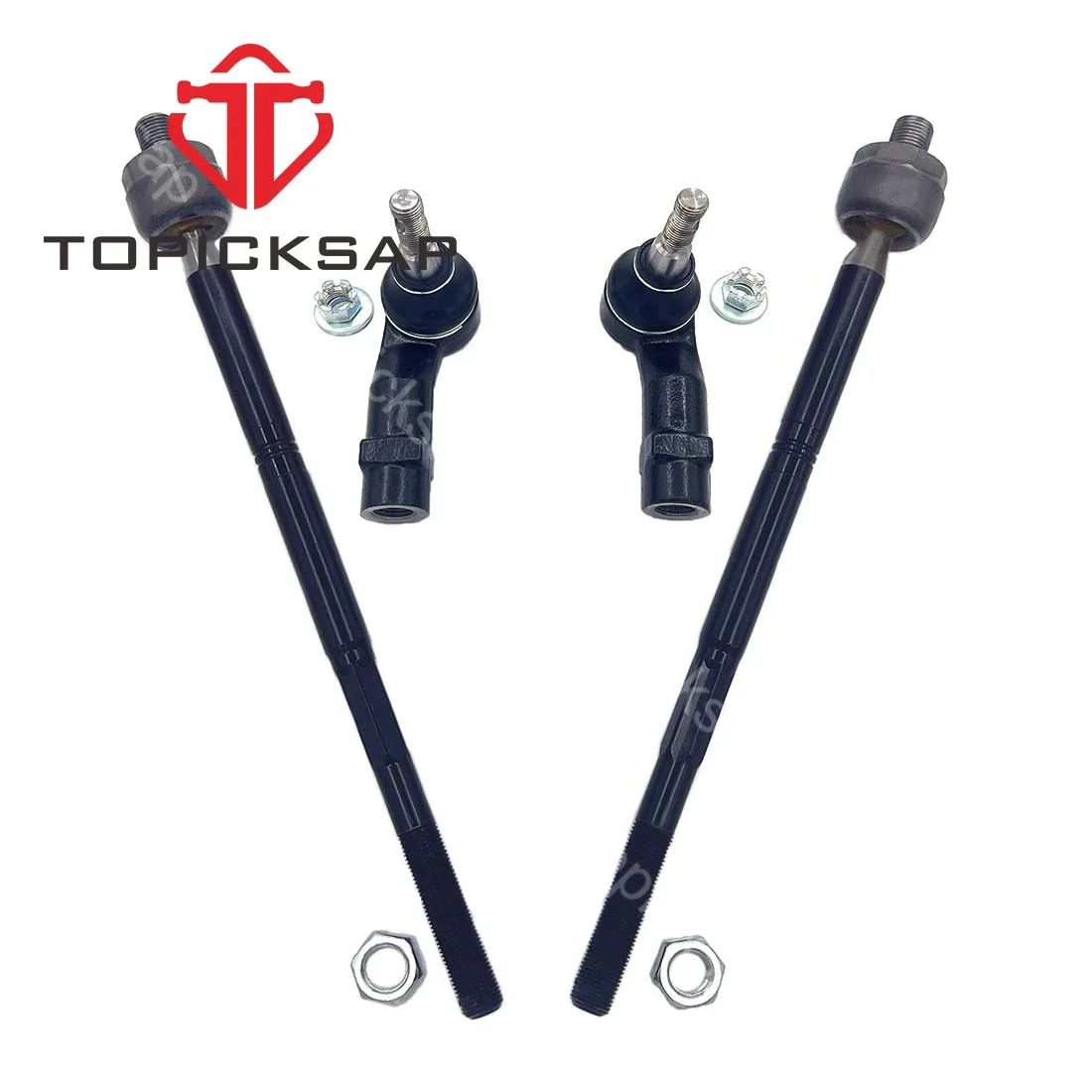 TOPICKSAP 4Pcs Front Inner/Outer Tie Rod End Kit for Dodge Dart/Chrysler 200 2013-2017 Steering Rack Suspension 68185503AB