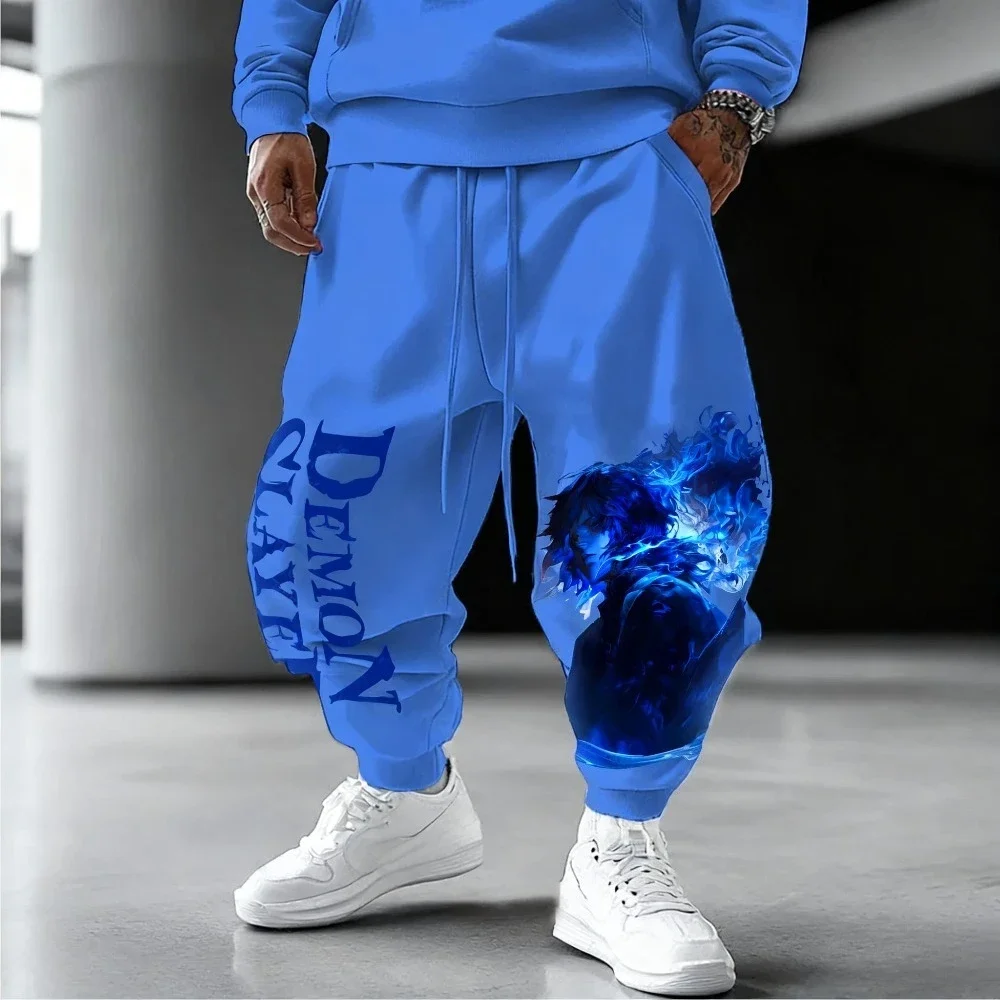 Demon Slayer Animation Sweatpants Autumn/Winter Men's and Women's New Loose Version Trousers Casual Harajuku Trendy Cotton Pants