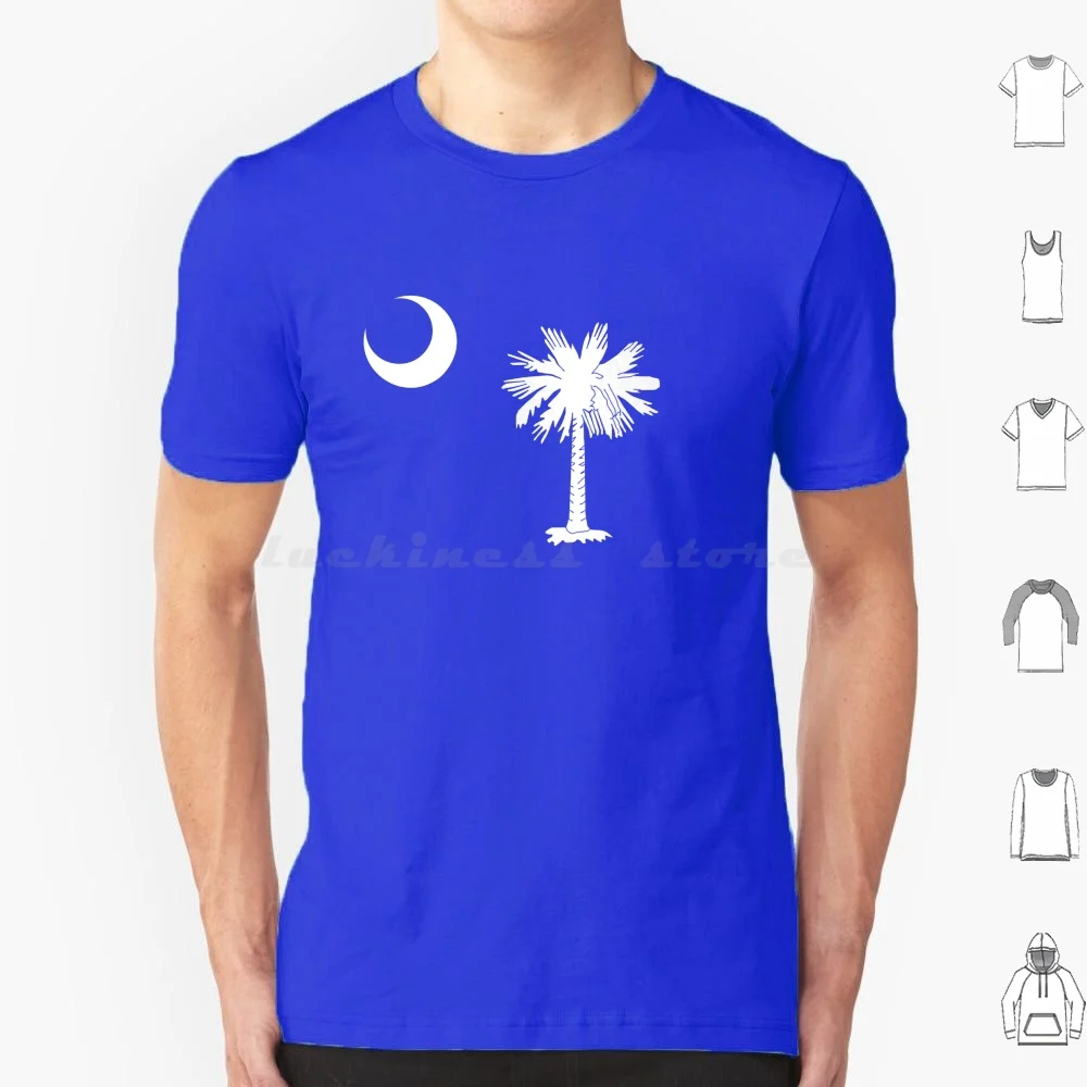 South Carolina Palmetto Tree & Crescent Moon T Shirt 6Xl Cotton Cool Tee South Carolina Sc Flag Palmetto Palmetto Tree Crescent