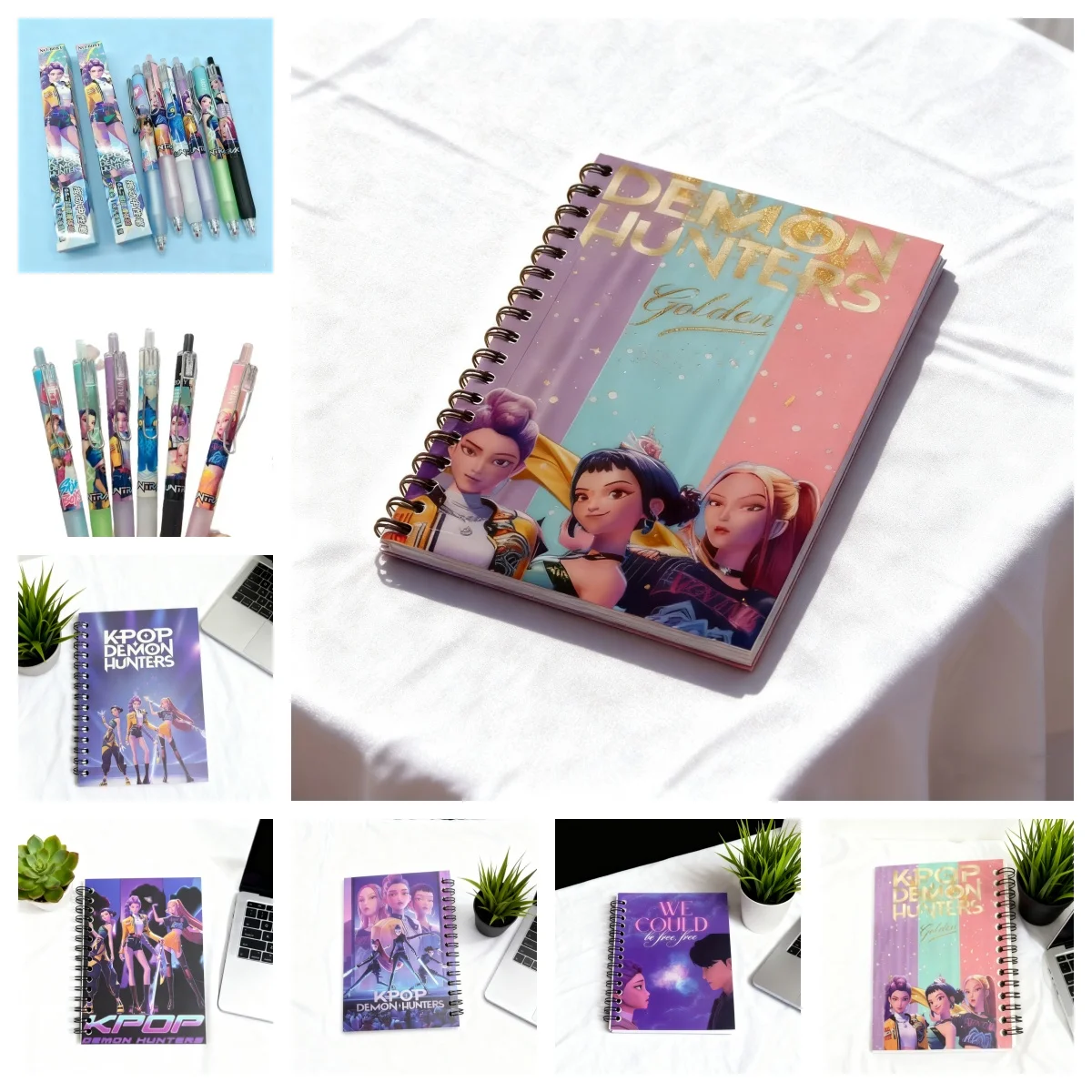 أجهزة الكمبيوتر المحمولة Kpop Demon Hunters Anime بالإضافة إلى أقلام القرطاسية القرطاسية لفائف رسالة كتاب هدية بضائع أنيمي #1