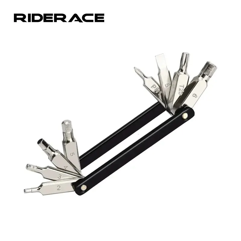 RIDERACE 8 in 1 Function Bike Tool Portable CR-V Steel Hex Spoke Wrench Motorcycle Cycle Screwdriver Multi Bicycle Repair Tool