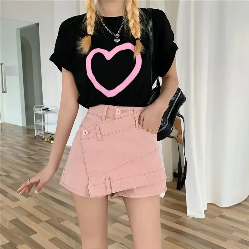 

Fashion High Waist Gyaru Woman Denim Skirt Korean Style Jeans Skirts for Women Aesthetic Streetwear Y2k Vintage Clothing Sales