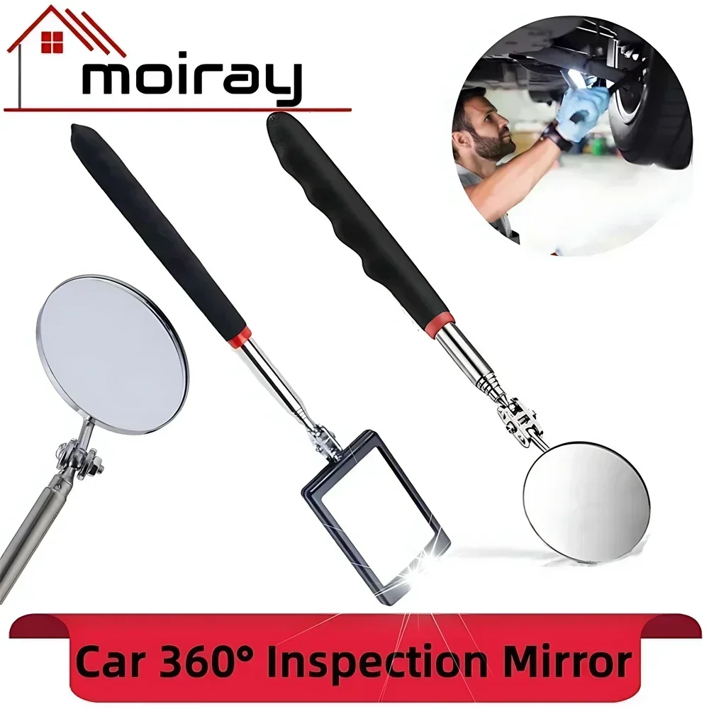 Engine Chassis Inspection Auto Repair Detector Mirror Multi-directional Folding Telescopic LED Light Reflector Tool Universal