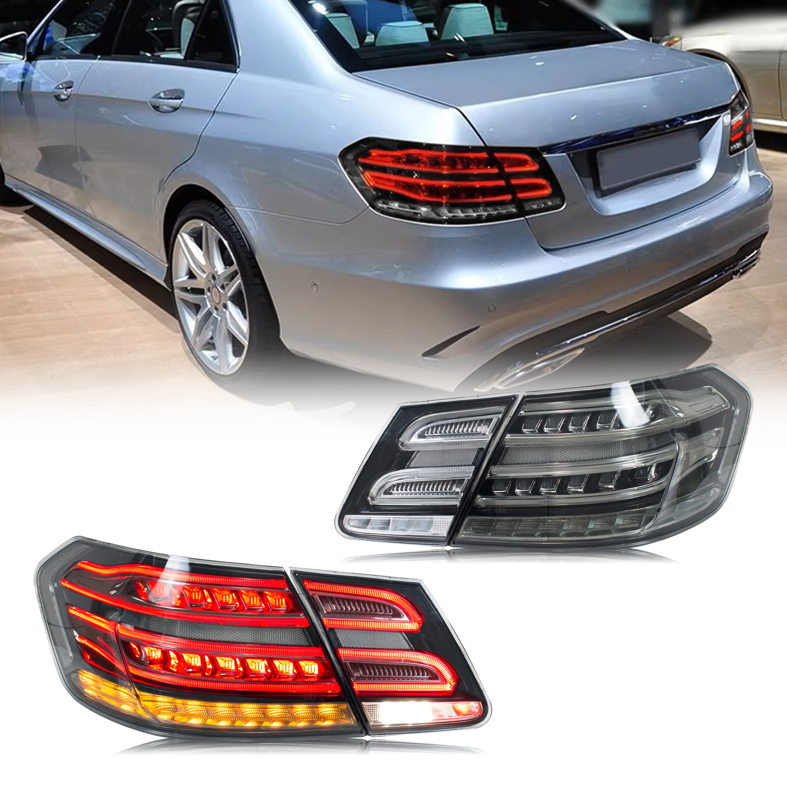 LED-Rückleuchten für Mercedes-Benz E-Klasse W212 Limousine 2009-2013 Facelift Getönte Heckleuchten-Einheit