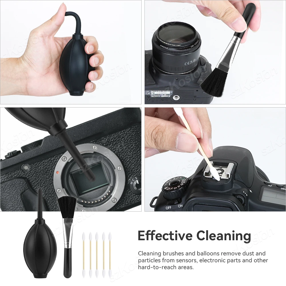 Professional DSLR Camera Cleaning Kit with Cleaning Swabs Microfiber Cloths Camera Cleaning Pen for Camera Lens Optical Lens