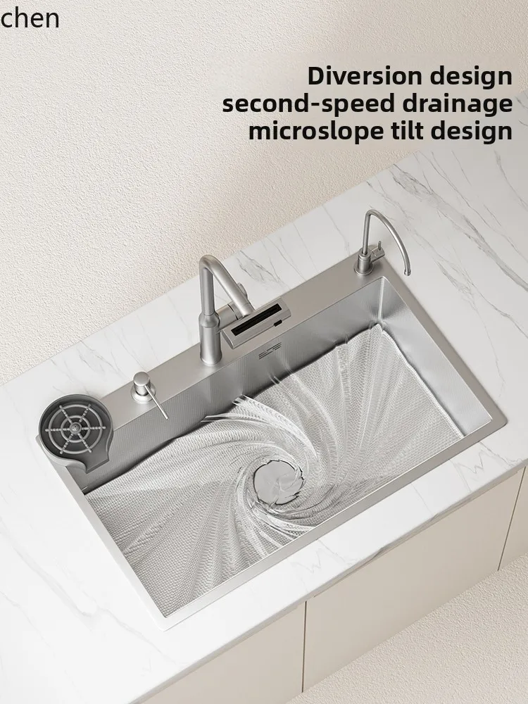 Double Sink Modified to Large Single Sink Stainless SteeVegetable Washing Basin Thickened Large  Dishwashing Sink