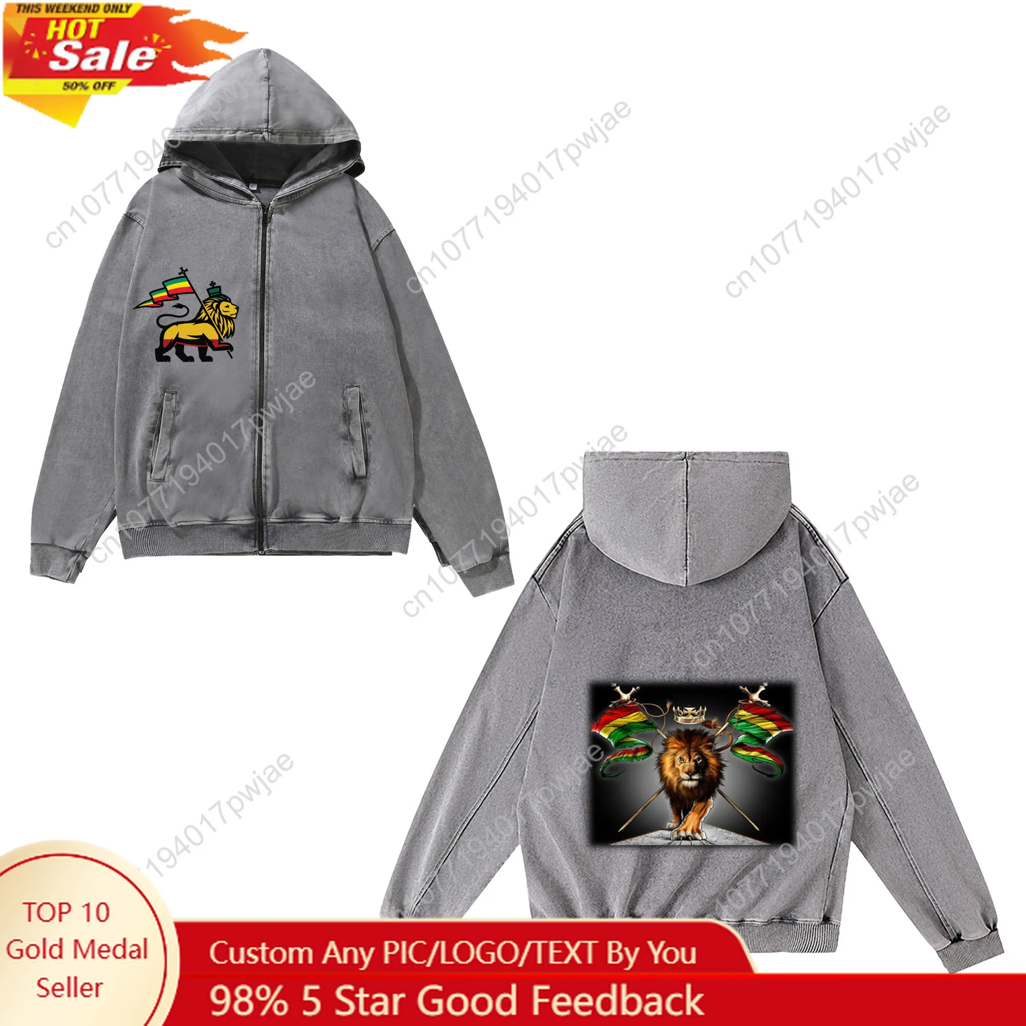 

Reggae Rastafarian Rasta Lion Of Judah Zipper Sweatshirt Man Woman Sweat Shirt With Pocket Full Zip Customized Jacket Tops