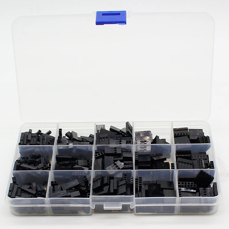 500pcs Dupont sets Kit with box 2.54mm Pitch 2P 3P 4P 5Pin Dupont Housing Plastic Shell Terminal Jumper Wire Connector set