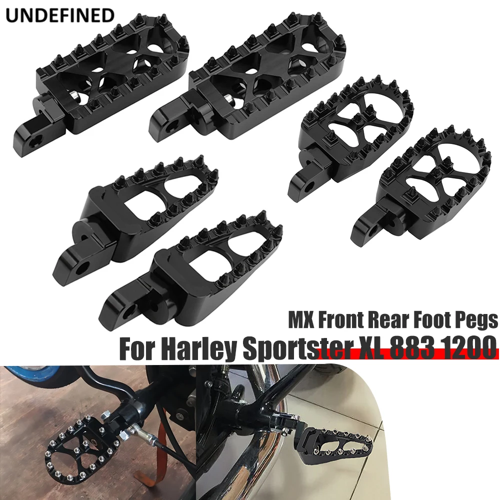 

Мотоциклетные колышки MX с широким фэтбайком, черный шип для Harley Sportster XL 883 1200 Rocker FXSB Blackline