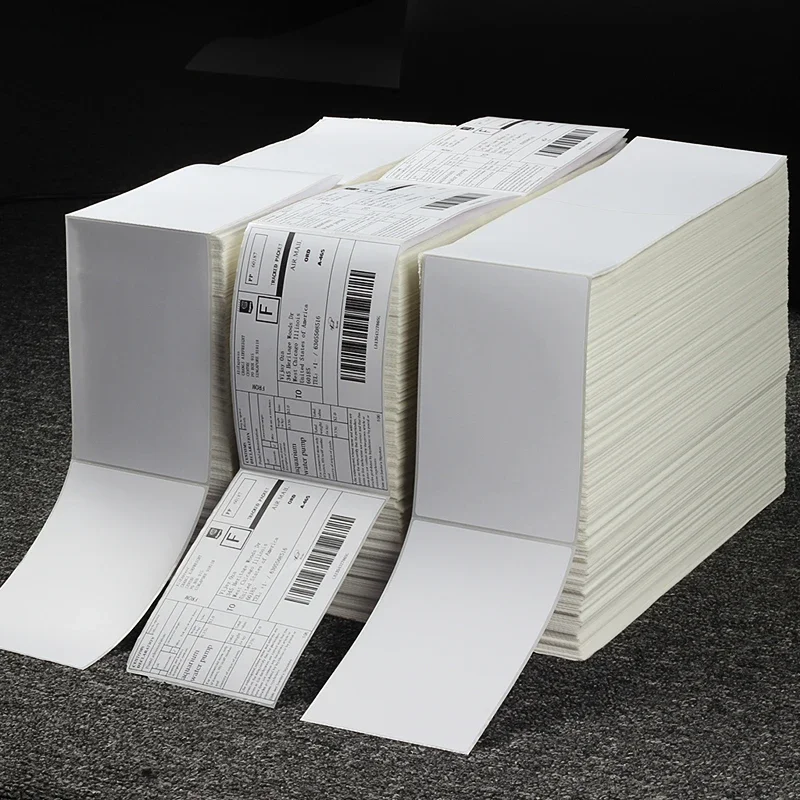 Logistics Label White Blank Thermal Stickers Waterproof Oil Proof Fold Electronics Note Bar Code Autohesion Printing Paper