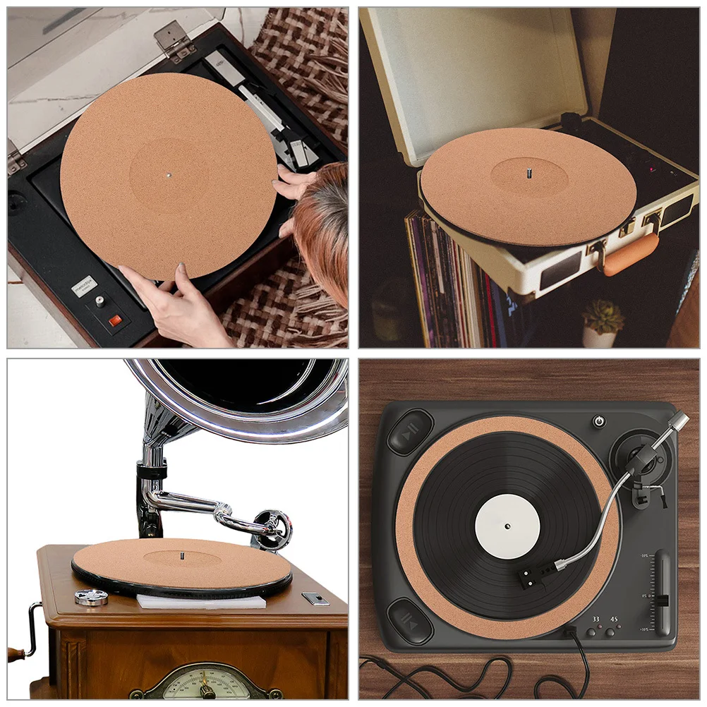 

2Pcs Vinyl Player Mat Cork Turntable Slipmat Anti Static Record Protective Pad for Long Lasting Use Vinyl Recorder Mat