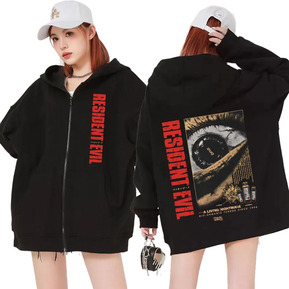 Resident Evil Requiem Anime Zipper Hoodie Men's Women Fashion Trend Classic Jacket Sweatshirt Casual Fleece Zip Up Hoodies Coats