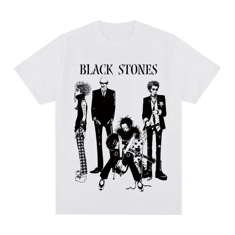2026 Summer Hot Sale Japan Anime NANA Osaki Black Stones T-shirt Men Women Vintage T-shirt Hip Hop Streetwear Oversized T-shirt