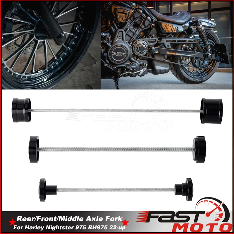 

Front Rear Axle Fork Crash Slider For Harley Nightster 975 RH975 Motorcycle Wheel Axle Sliders Protector Guard Accessories 22-23