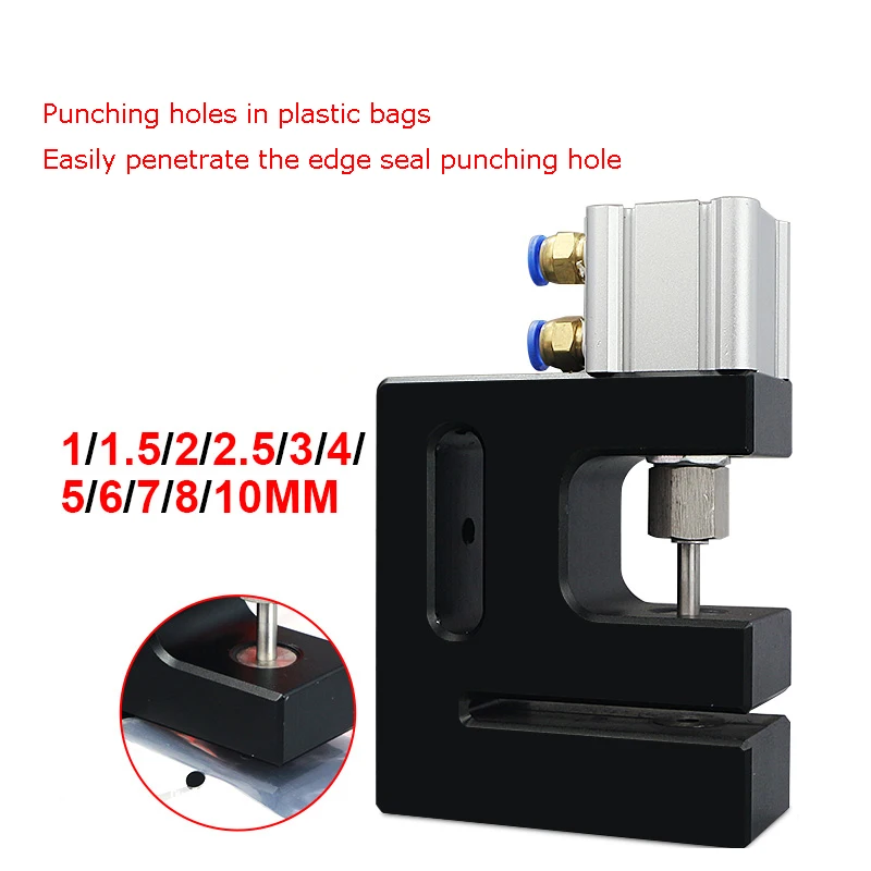 Pneumatic Round Hole Puncher BOPP Plastic Bag PP Film Bag Punching Machine 6MM