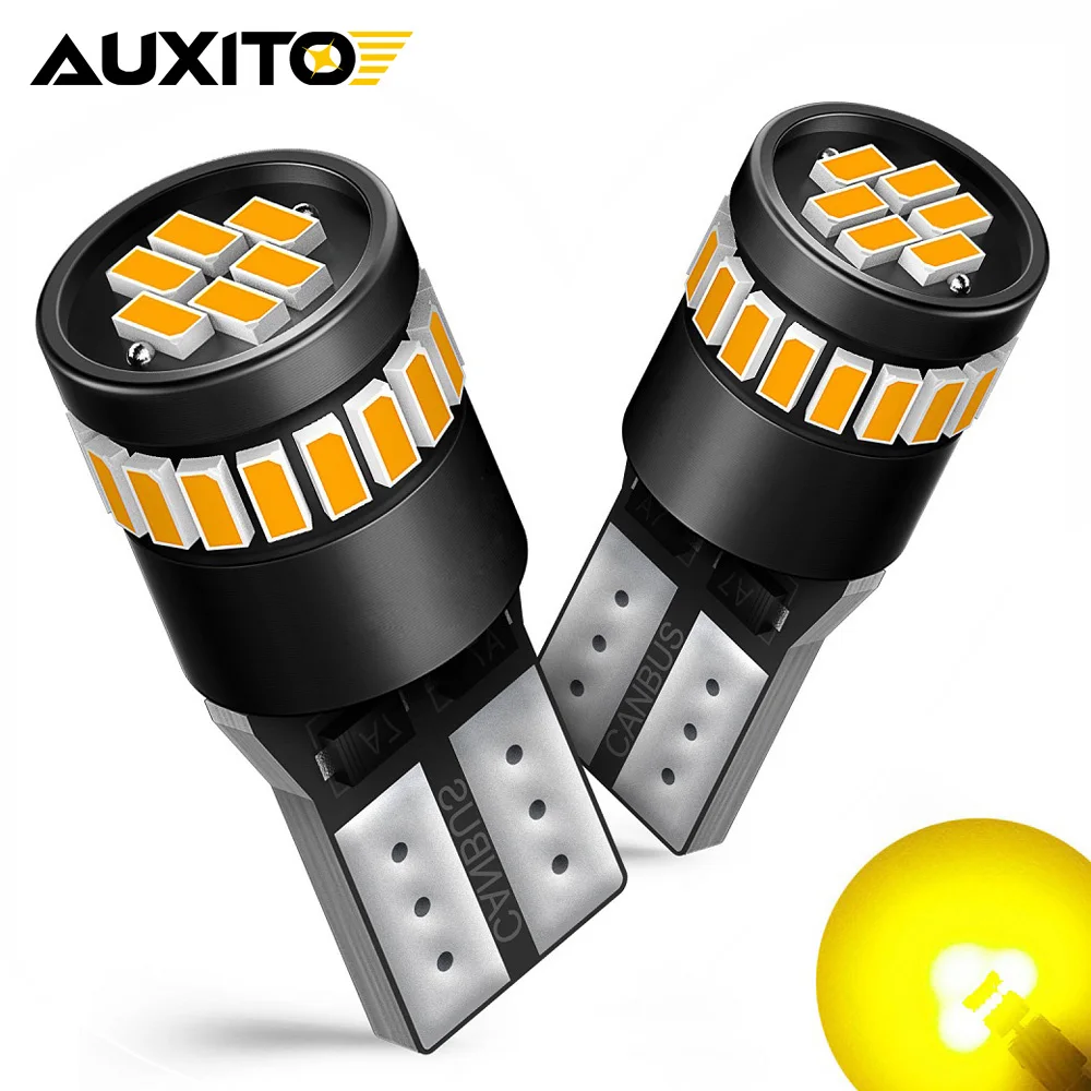 2Pcs Car Bulb T10 LED Amber White 3014SMD 24LED Super Bright Parking Light Interior Lighting for Honda CRV Jazz Renault Megane 2