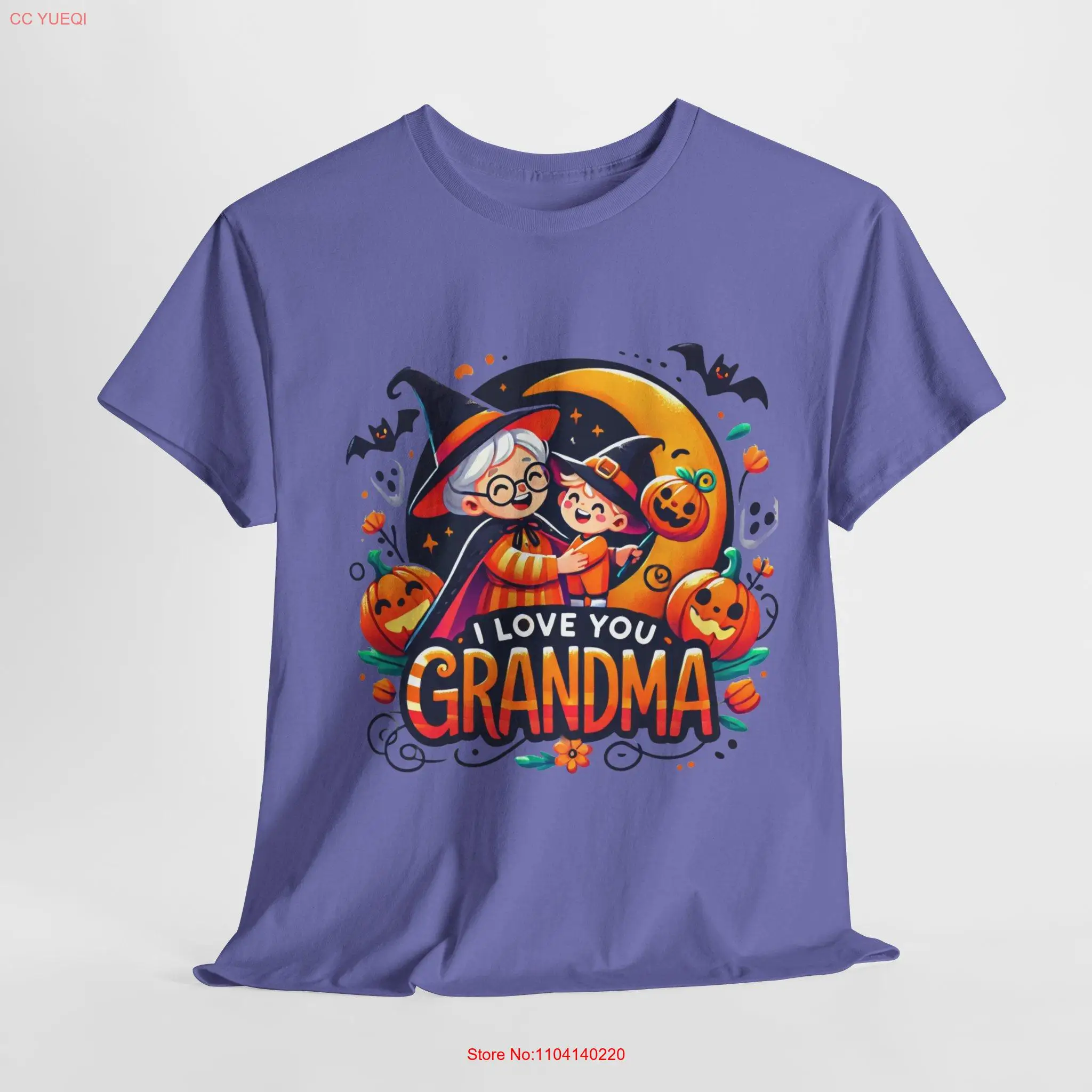 Moonlit Magic I Love You Grandma Halloween Witch T shirt long or short sleeves