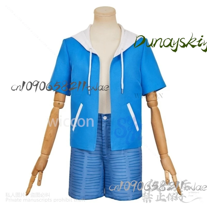 Cidade anime animação cosplay nagumo traje kawaii casaco azul verão usar chapéu adorável calças curtas festa de halloween cos personalizado