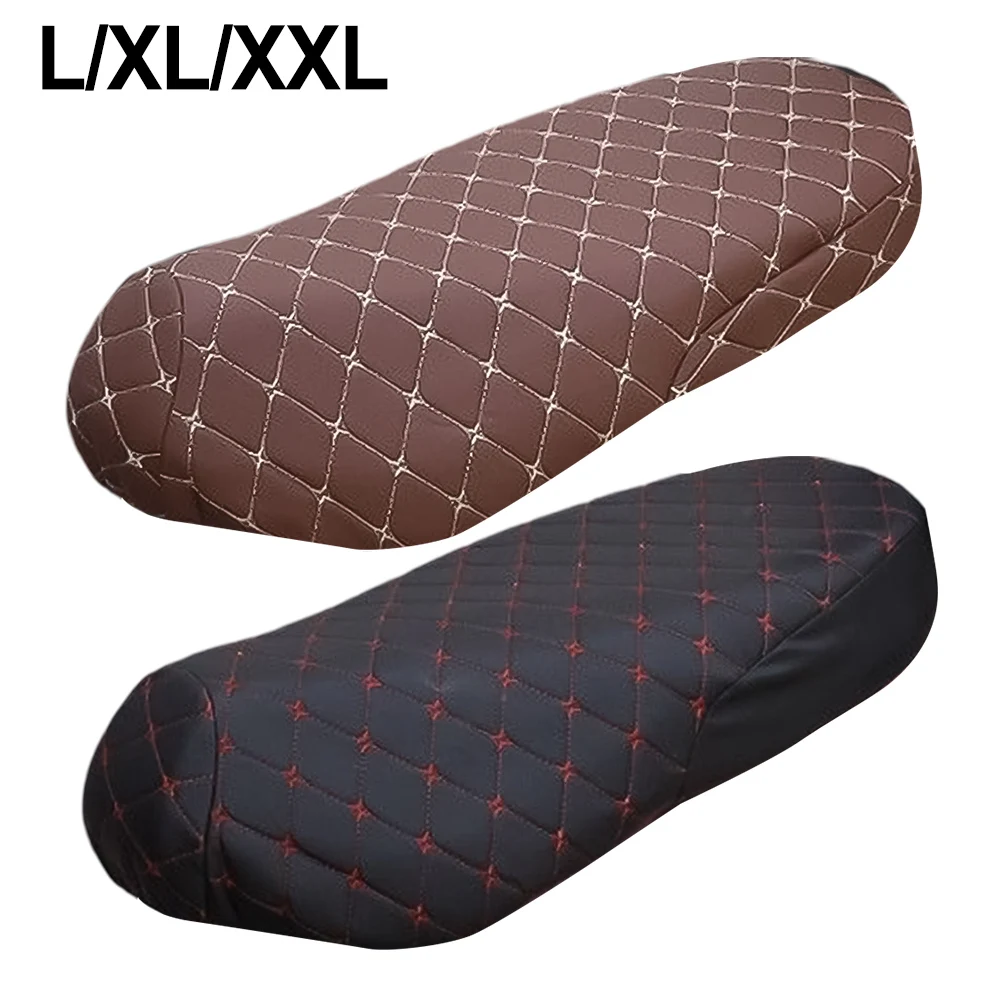 Black Leather Motorcycle Cover Breathable Pad Easy Installation Elastic Material Sunproof Design Versatile Compatibility