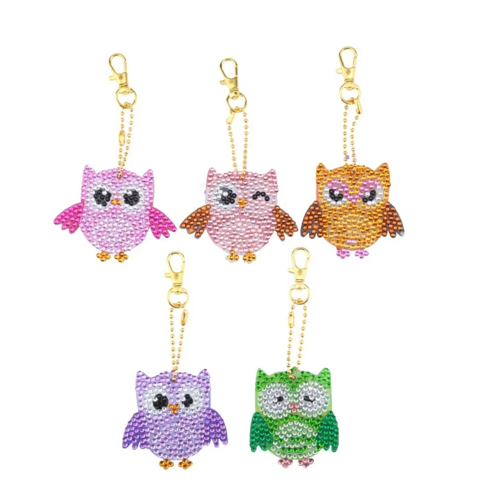 

Cartoon Painted Owl SeriesDIY Diamond Painting Keyring Mosaic Embroidery Cross Stitch Bag Pendant Birthday Gift Diamond Keychain