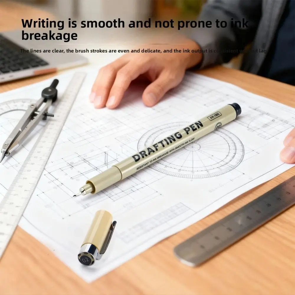 6/9/12pcs High Quality Micron Fine Outline Pen Smooth Waterproof Fine-liner Black Ink Drawing Pen Hand Drawn