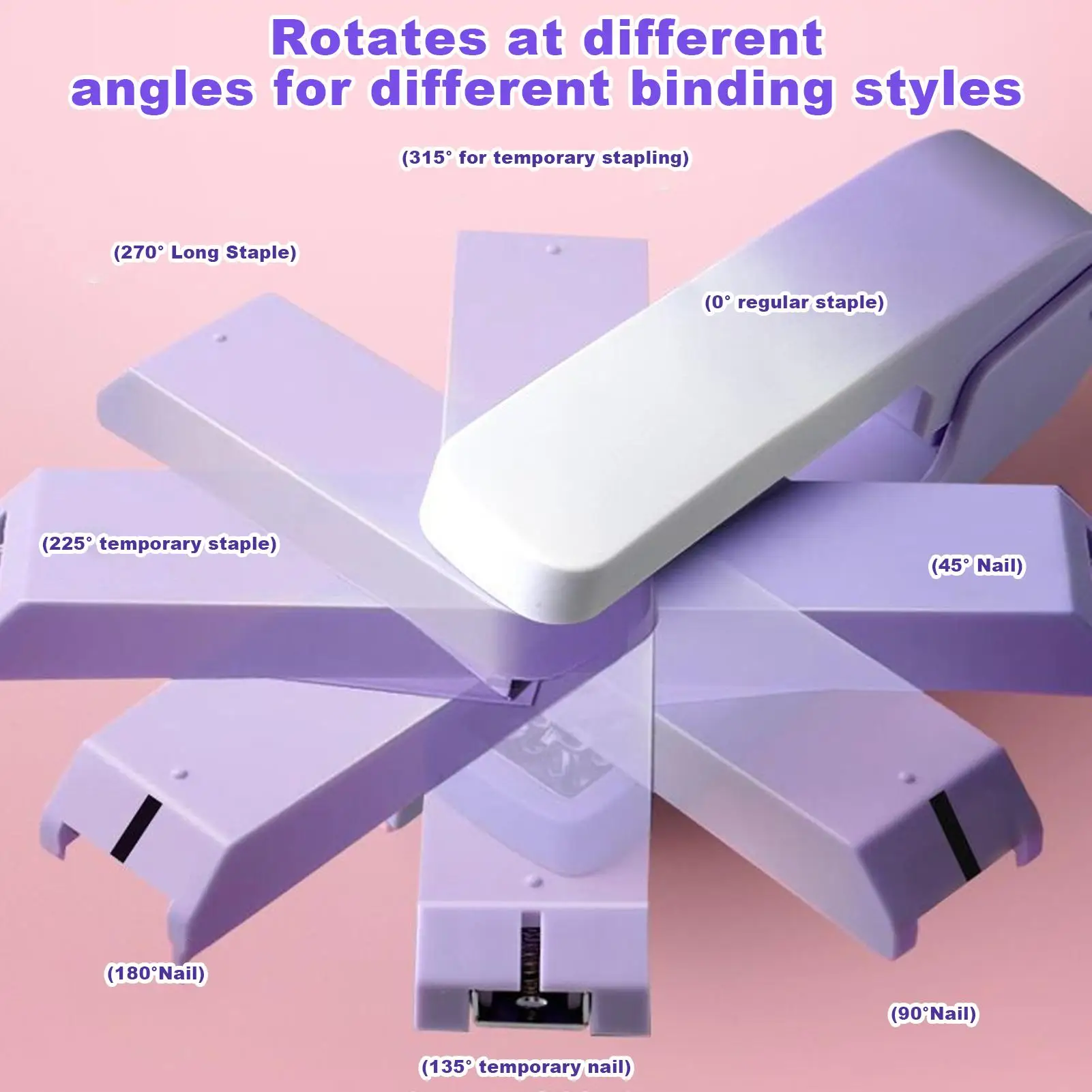 デスク用ホッチキス 360 度回転製本ホッチキス 20 枚容量マルチアングルホッチキスデスクアクセサリー用