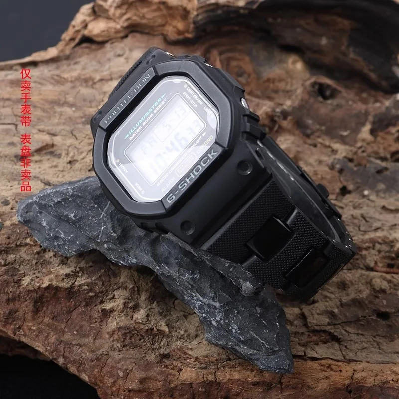 CASIO DW5600 DW-6900 DW9600 GW-M5610 GA2100 GM2100 16mm 볼록 조인트 블랙 시계 밴드 액세서리 용 플라스틱 스틸 시계 스트랩