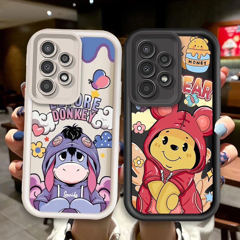 Disney Winnie The Pooh Cute For Samsung A73 A71 A54 A53 A52 A51 A33 A32 A21S A14 A13 A12 A03 A04 A05 5G Eye Ladder TPU