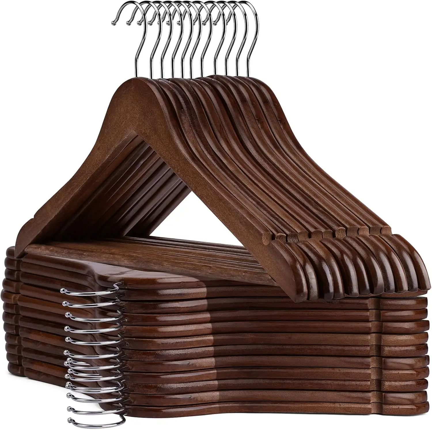 Wooden Hangers -30 Pack- Clothes Hangers Slim Wood Hangers Coat  for Closet,Clothes with Extra Smooth Finish