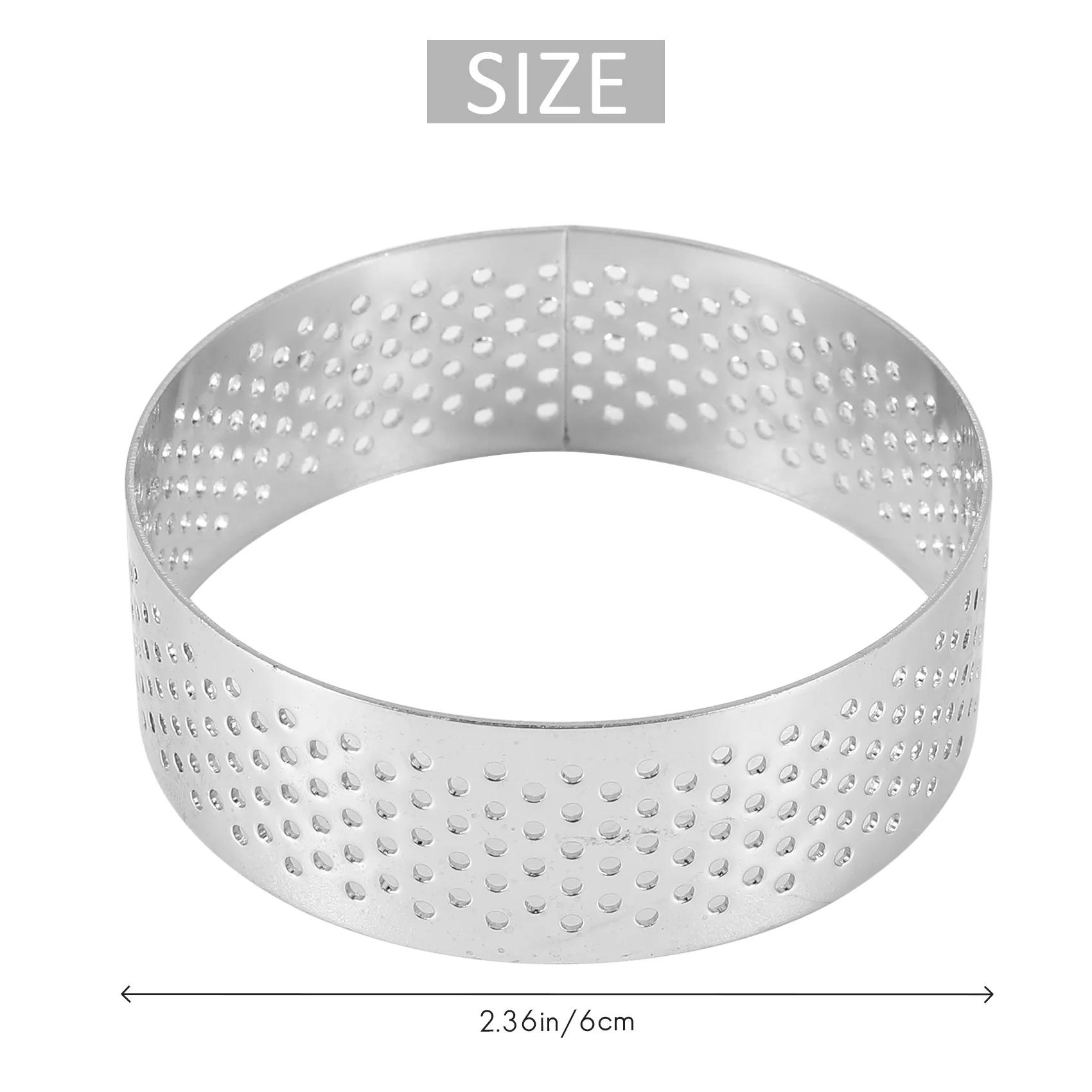5 uds 6cm anillo Circular para tarta postre Perforación de acero inoxidable fruta pastel Quiche pastel Mousse molde cocina molde para hornear