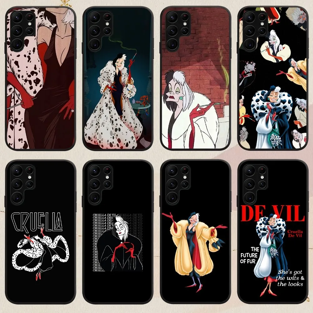 MINISO Disney Cruella De Vil 101 Dalmatians Phone Case For Samsung Galaxy A53 A52 A71 A73 A70 A72 A91 A80 S Shell