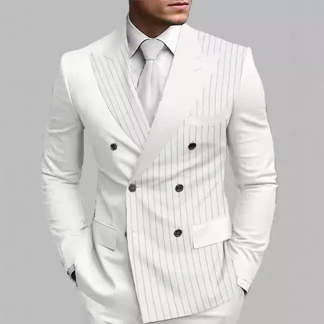New Mens Digital Print Split Back Suit Jacket Special Wide Fit Flat Collar No Button Autumn Season Menswear Fashion