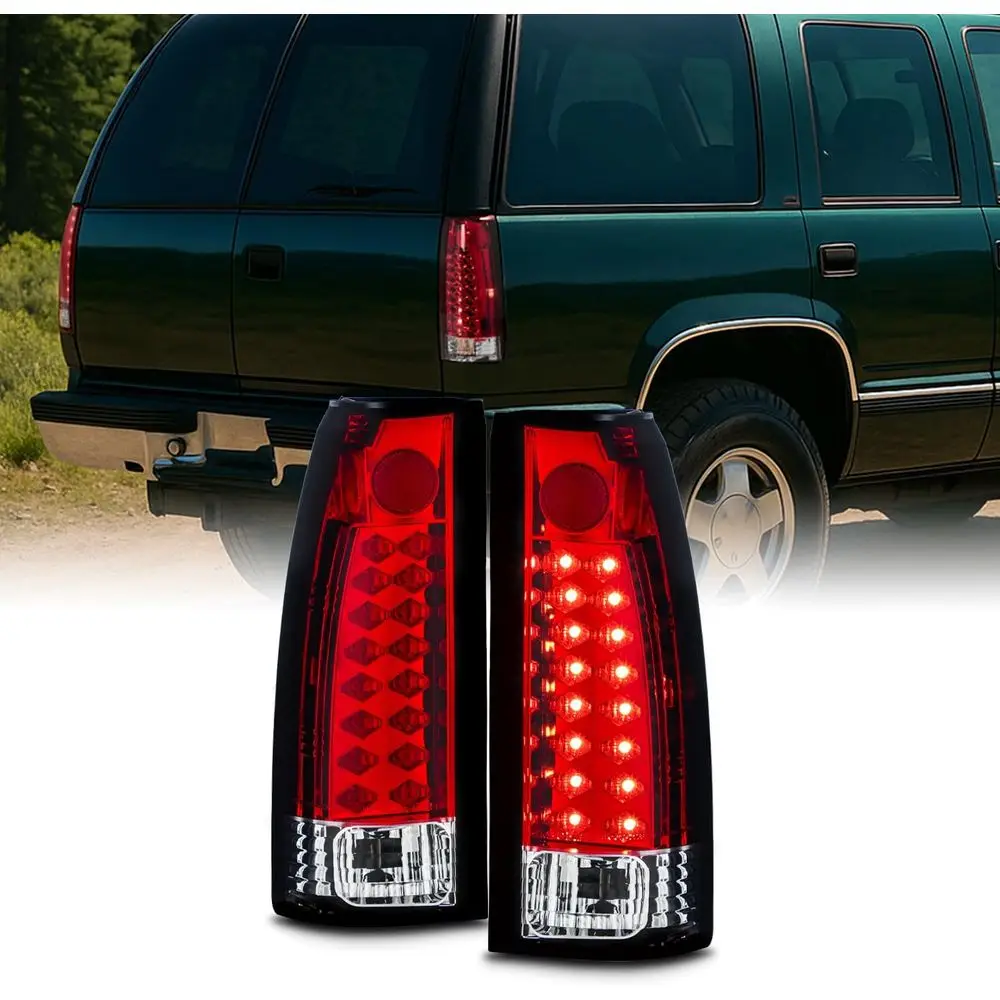 

- For 88-98 Chevy C/K Series Pickup Truck GMC Sierra Rear Red Clear LED Tail Lights Brake Lamps Pair