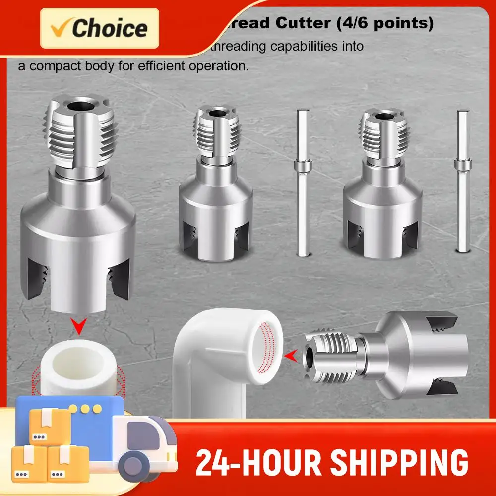 

PVC Pipe Threader Kit 1/2in 3/4in 1in Drill Compatible Threading Tool for Plumbing Projects and Home Repairs