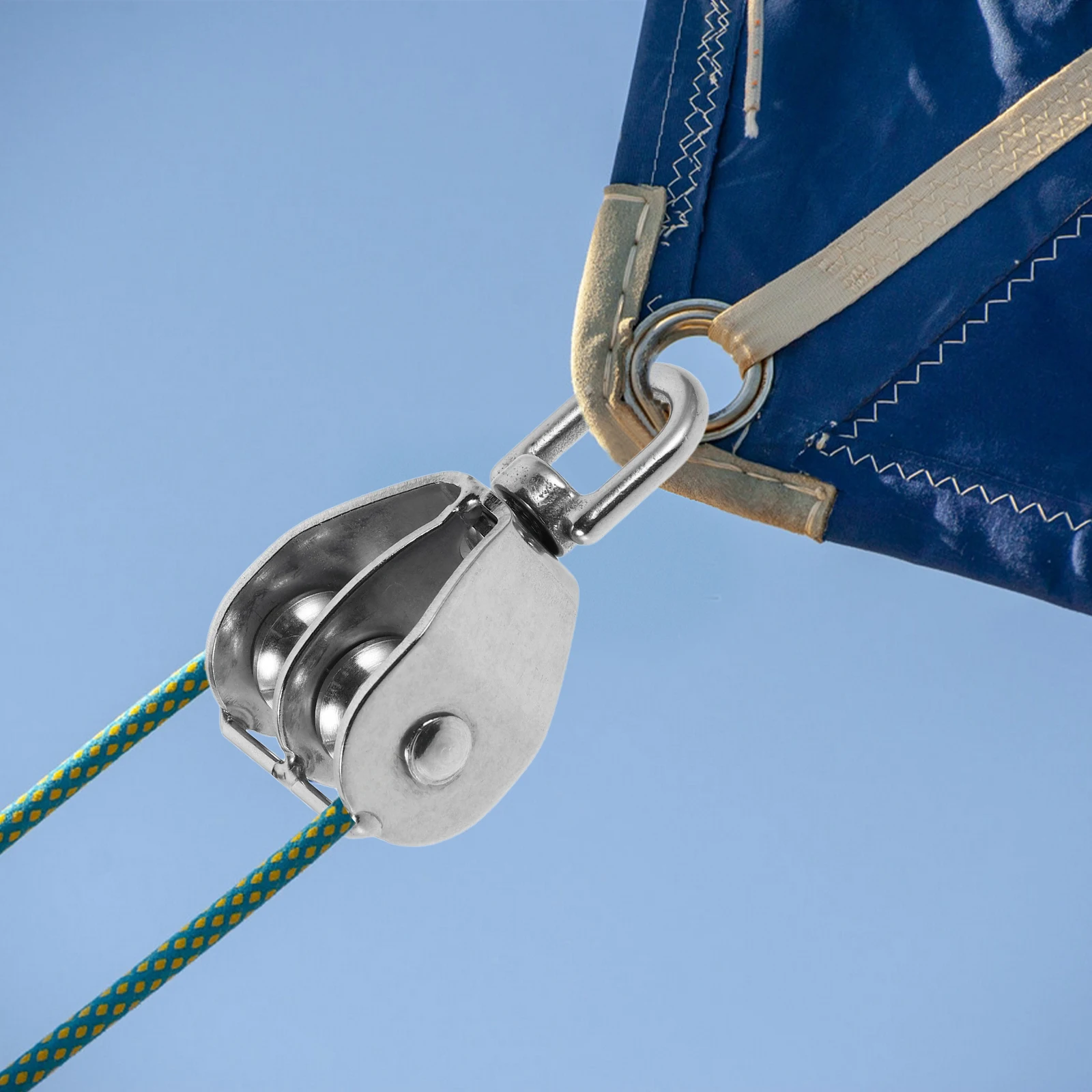 

Stainless Steel Dual Pulley Wheel for Heavy Duty Marine Applications Rope Lifting Traction Pulley Block for Fishing Nets Boats