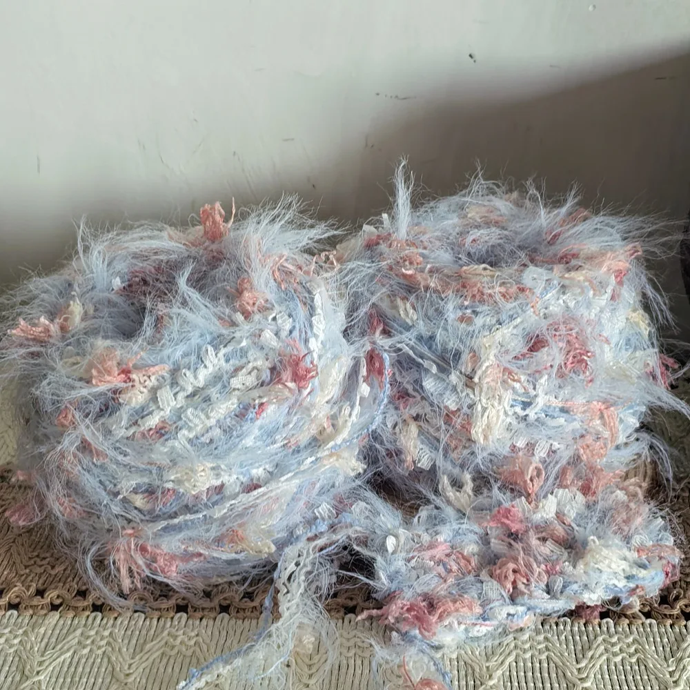 100g Blue Dream Yarn Hand Mixed Knitting Yarn Colorful Flower Thread Handmade Crochet Stick Needle Woven Bag Hair Loop Decor
