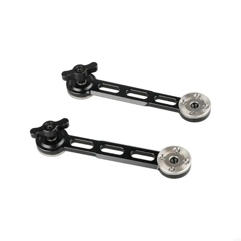 1 Pair Camera Cage Mount Rosette Extension Arm with Integrated Safety Rail for Standard Rosette Devices F19E