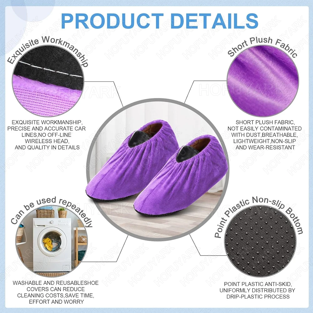 3Pairs Shoe Covers Dustproof Non-woven Reusable Boot Shoe Covers for Students Adults Household Workplace Non-slip Foot Cover