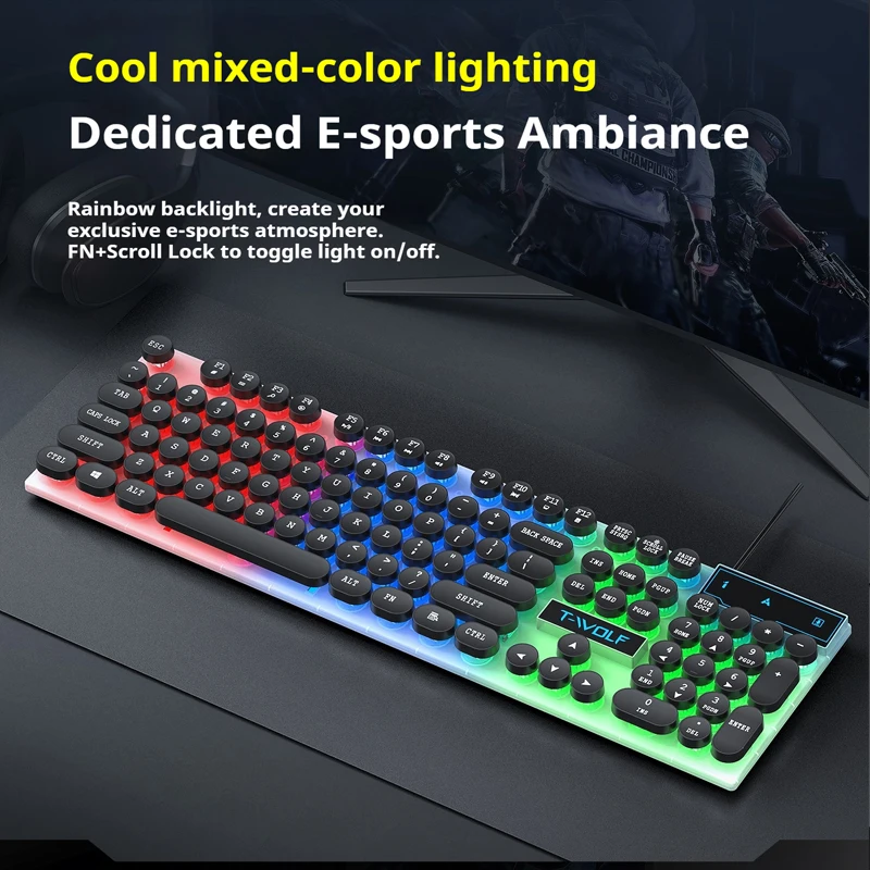 لوحة مفاتيح الألعاب T11T-WOLF، - مراجعة Pc Gaming Fullset وسعره