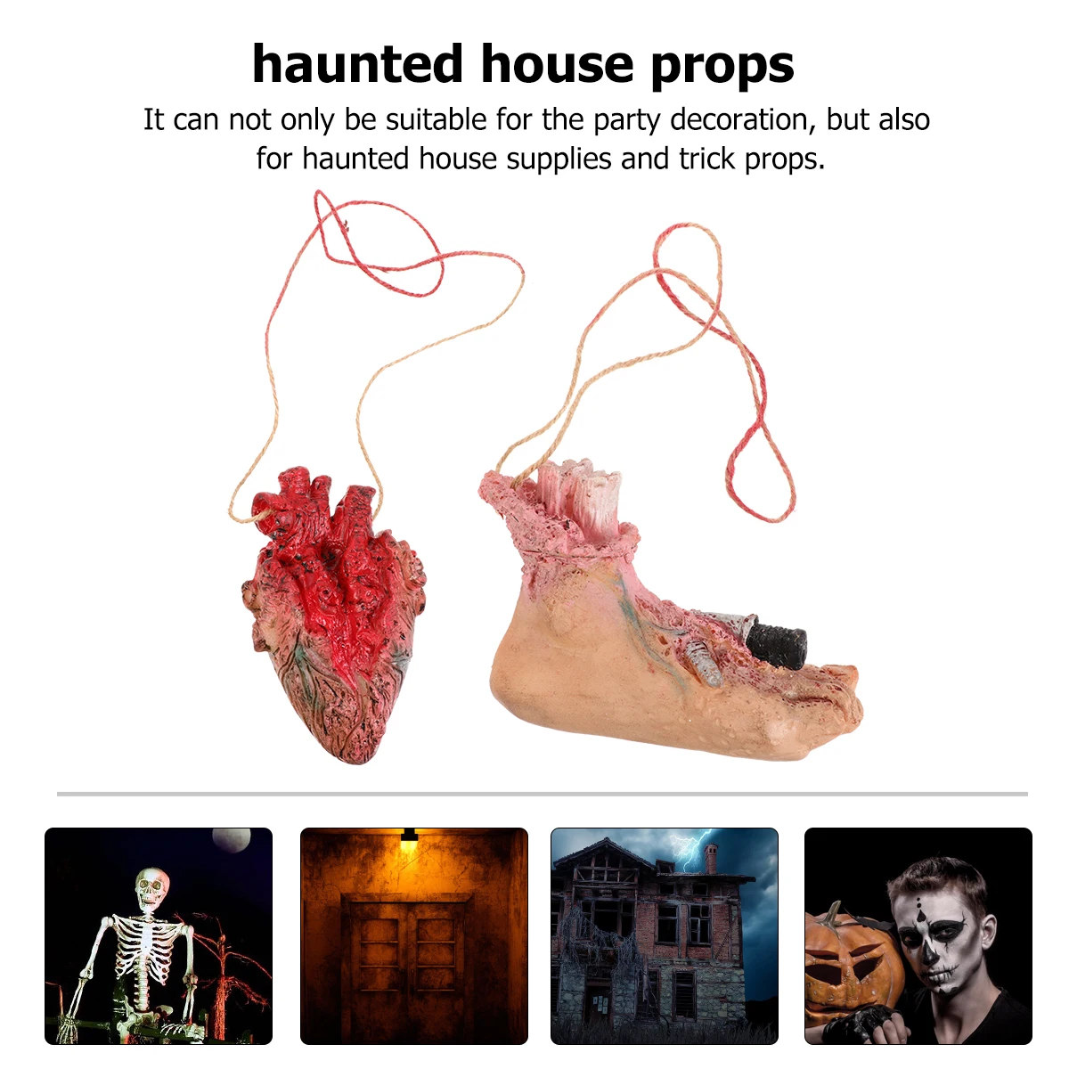 Decorazione di Halloween Ciondolo per organo umano simulato Decorazioni Puntelli Parte del corpo grigia realistica