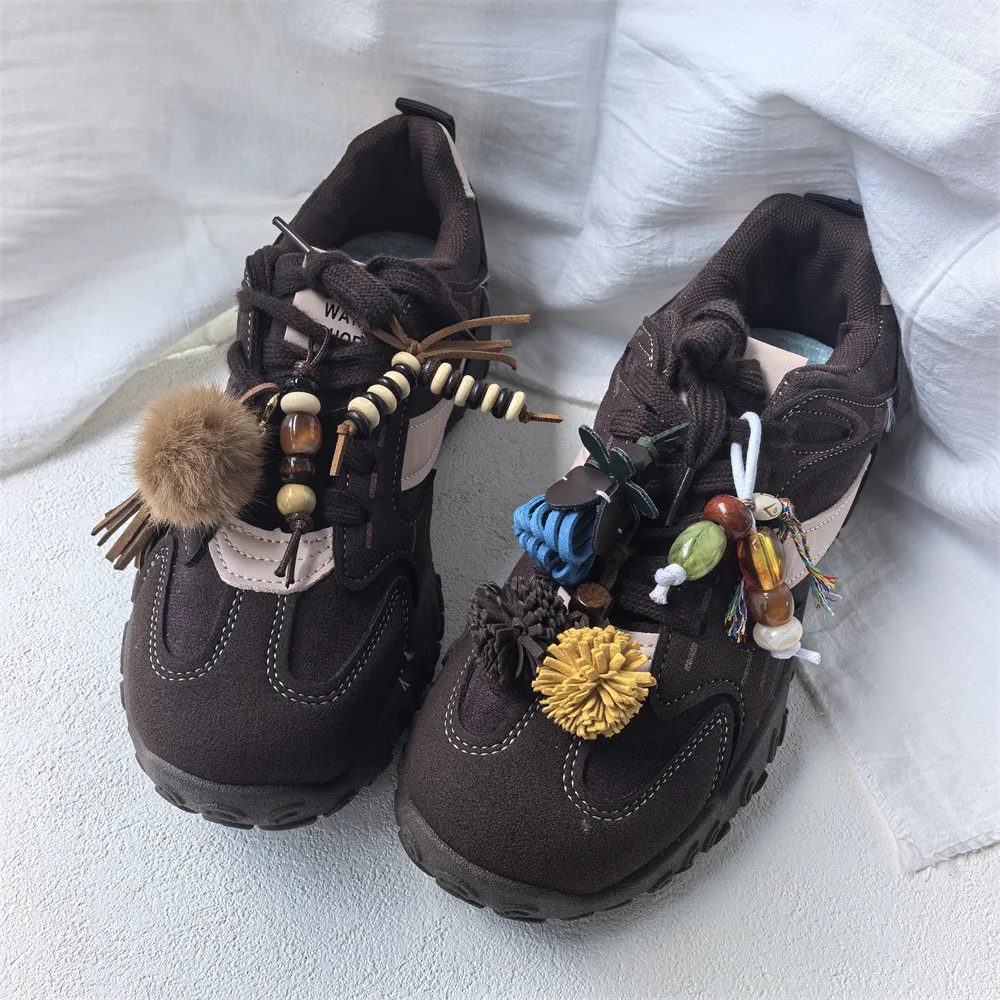 Shoe Clips Wood Bead Tassel Pinecone Pompon Premium Casual Sneaker Loafers Decor Lightweight Adjustable Standard Size